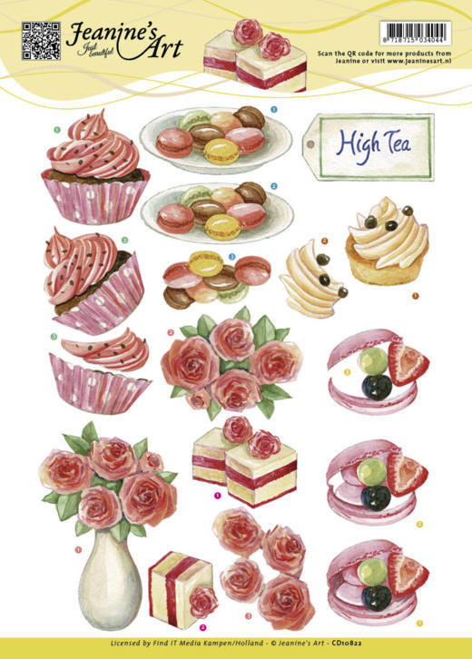 High Tea 3D-Knipvel Jeanine`s Art