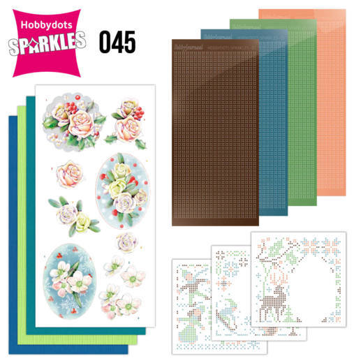 No. 45 Sparkles Set Pink Winter Flowers - The Colors of Winter by Jeanine's Art