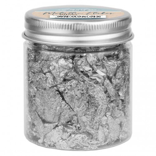 Card Deco Essentials – Metallic-Flocken – Silber