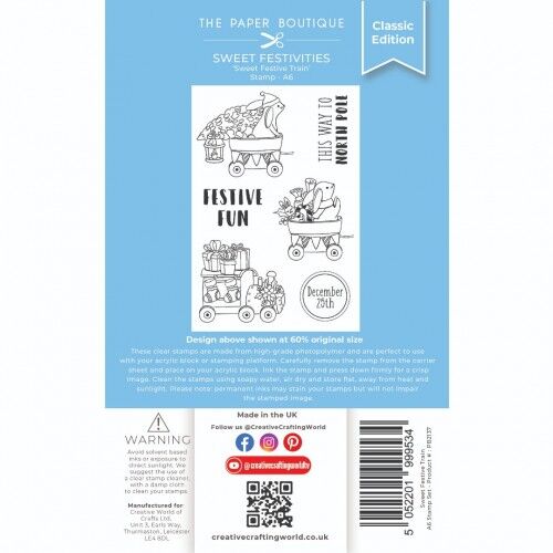 The Paper Boutique Sweetest Festivities - Set de tampons A6 - Sweet Festive Train