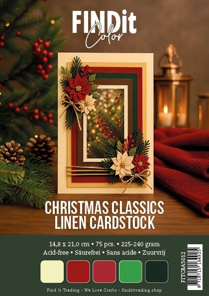 Find It Color - Linen Cardstock Pack A5 - Christmas Classics Pack