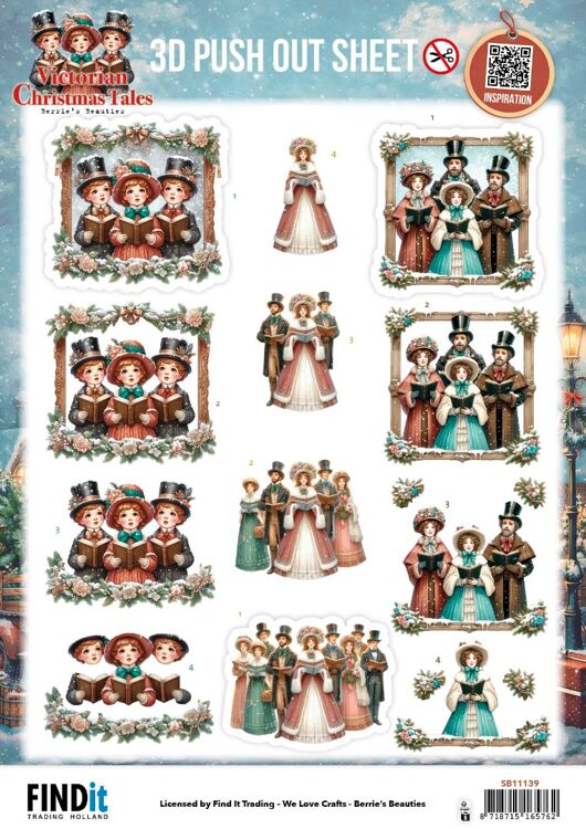 3D Pushout Sheet - Berries Beauties - Victorian Christmas Tales - A Christmas Serenade