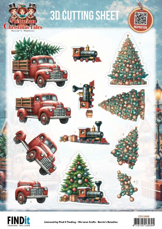 3D Cutting Sheet - Berries Beauties - Victorian Christmas Tales - Underneath The Christmas Tree