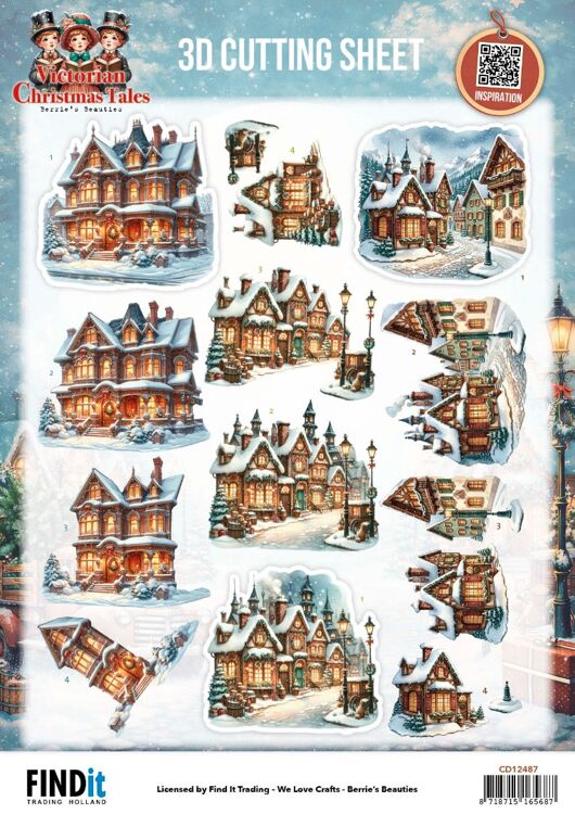 3D Cutting Sheet - Berries Beauties - Victorian Christmas Tales - Home for Christmas