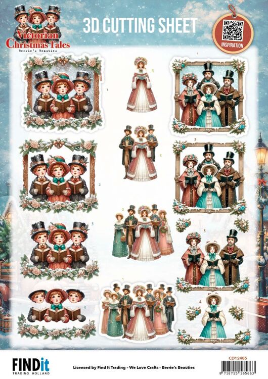 3D Cutting Sheet - Berries Beauties - Victorian Christmas Tales - A Christmas Serenade
