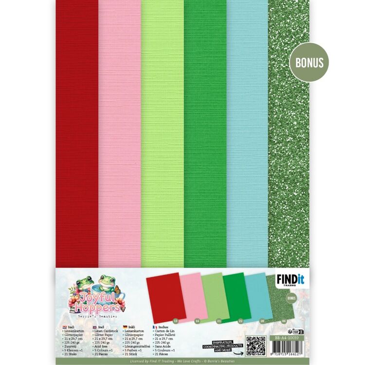 Linen Cardstock Pack - Berries Beauties - Joyful Hoppers - A4