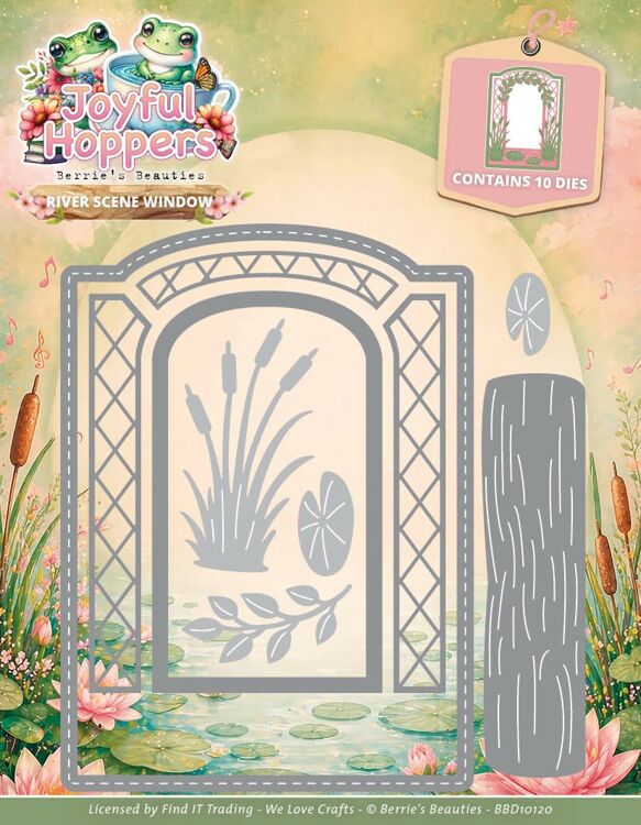 Dies - Berries Beauties - Joyful Hoppers - River Scene Window