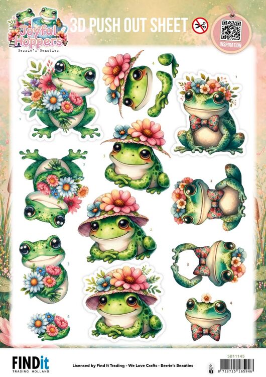 3D Pushout Sheet - Berries Beauties - Joyful Hoppers - Bouquet Of Joy