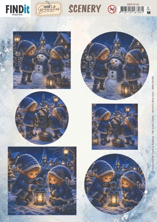 Scenery Push-out – Berries Beauties – Blue Christmas Elfs 1
