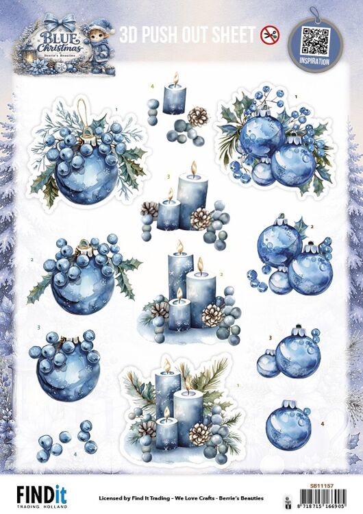 3D-Pushout-Bogen – Berries Beauties – Blue Christmas – Christmas Feelings