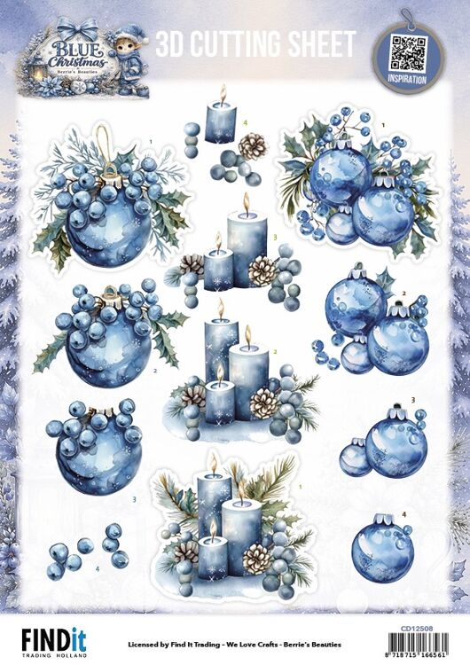 3D-Stanzbogen – Berries Beauties – Blue Christmas – Christmas Feelings