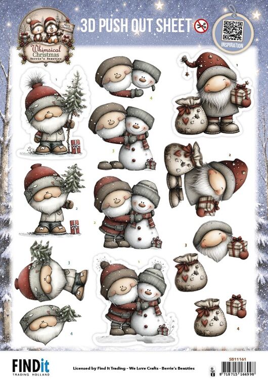 3D-Pushout-Bogen – Berries Beauties – Whimsical Christmas – Weihnachtsmann