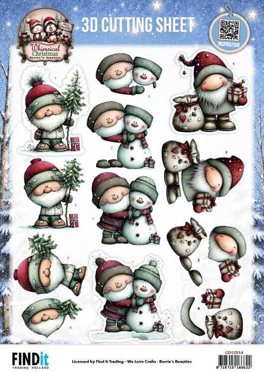 3D-Stanzbogen – Berries Beauties – Whimsical Christmas – Weihnachtsmann