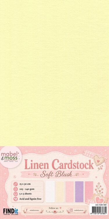Mabel and Moss Linen Cardstock - Soft Blush